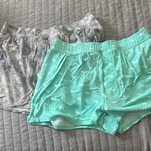 PINK Victoria's Secret Teal and Black Sleepwear